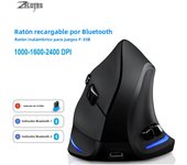 ZELOTES Bluetooth Mouse Vertical Wireless Mouse Recharge Optical RGB USB Game Mice For Windows Mac 2400 DPI 2.4G For PUBG LOL CS