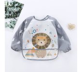 1Pcs Waterproof Eating Smock Infant Toddler Baby Cartoon Long Sleeve Art Apron Animal Smock Soft Baby Bib Burp Clothes