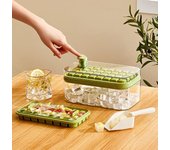 1pc Ice Box Freezer Tray with Lid Ice Cube Tray with Lid and Trash Can, Ice Cube Mold, Easy One Click Quick Ice for Whiskey, Coc