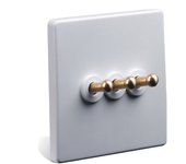 Wall Light 1-3 Gang 2 Way Toggle Switch Brass Lever White Matte Panel For Living Room