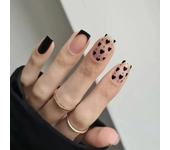 24 Pcs/set Artificial Square Head Short Nail Art Fake Nails Girl Pink White French Removable False Nail Ballerina Press on Nails