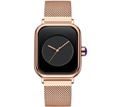 Smartwatches Reloj de pulsera para mujer, de cuarzo, con diamantes de imitación, esfera redonda, correa de acero inoxidable, relojes de pulsera
