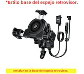 Motorcycle Phone Holder Wireless Charger Motorbike Moto Mirror Mobile Stand Support USB Fast Charging Cellphone Handlebar Mount