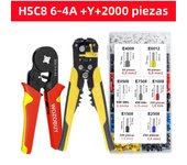 WOZOBUY Wire Terminals Ratcheting Ferrule Crimper Tool HSC8 6-6A/6-4A - 24-10AWG Wire Stripper,Wire Terminals Crimper Kit