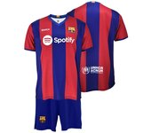 FC Barcelona Conjunto Camiseta y Pantalón Fútbol FC Barcelona Oficial 1ª equipación 23/24 | Talla niños: 0, 2, 4, 6, 8, 10, 12, 14  | Producto oficial liso, con nombre de Lewandowski 9 - xocoto