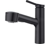 Grifo de Lavabo Extensible en 2 Modos, Grifos Baño Extensible de Latón, Grifo Monomando para Baño, Válvula de Cerámica,para Fregadero de Encimera,Agua Fry y Caliente, Cromado,Negro Mate