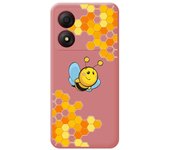 Tumundosmartphone Funda Silicona Líquida Rosa para Zte Blade A34 4G diseño Abeja Dibujos