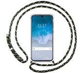 Funda Colgante Transparente para Vivo Y76 5G con Cordon Verde / Dorado