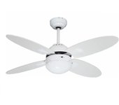 Bastilipo - Bastilipo Bermeo Ventilador Techo con Mando A Distancia E27, 60 W, Blanco, 105 x 41 cm, Eficiencia energética G