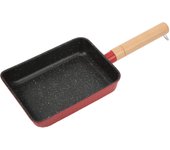 Sartén para tortilla japonesa Tamagoyaki, mini sartén antiadherente para el hogar, sartén multifuncional, cocina de inducción, gas, universal, roja