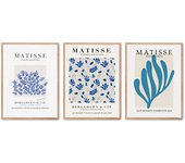 Set de 3 cuadros calidad premium con marco de madera - 30x40 cm o 50x70 cm - POSTER LAB