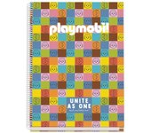 DOHE Cuaderno espiral a4 tapa extradura 100 hojas cuad 5x5 playmobil unite