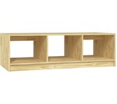vidaXL Mesa de centro de madera maciza de pino 110x50x34 cm Natural, Blanco, Gris Mesita de Salón o Comedor o Auxiliar Mesa de Café Meuble Salón