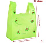 50Pcs Cute Fruit Plastic Bag Carry Out Bags With Handle Food Packaging Retail Supermarket Grocery Shopping Home Storage
