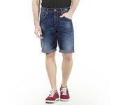 Koroshi Bermuda denim  con acabado en vuelta