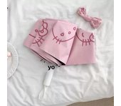 Hello kitty Umbrella Girl High Value Anti-Ultraviolet Multifunctional Folding Automatic Umbrella Animation Surrounding