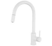 VALAZ Parana Grifo para cocina extensible de maneta monomando y caño giratorio color blanco