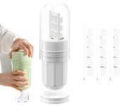 Bandeja para Cubitos de Hielo con dispensador, Kit de silicona para la máquinaria de Hielo giratoria para gelzador | Bandejas para Cubitos de Hielo Pequeños con 10 ranuraspara whisky, cerveza y cóceles
