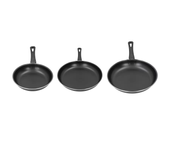 Juego de 3 sartenes antiadherentes+espatula 18/20/24  y 18/22/26 y 18/24/ 28cm en aluminio prensado apto para todo tipo de fuegos