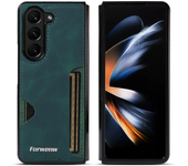 Luxury PU Leather + PC Hold Case for for Samsung Galaxy Z Fold 6 5 4 3 5G Fold6 Fold5 Card Slot Phone Cover Etui Coque