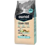 Ownat Just Grain Free Esterilised Fish Esterilizado de Pescado para Gatos: Alimento sin cereales para gatos esterilizados