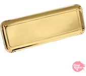 Glotomania - Bandeja Rectangular Dorada - Cartón Resistente - Calidad Alimentaria - 45 X 13 Cm