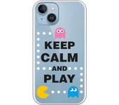 Funda original compatible con Iphone 14 Pluscon diseño de Keep Calm Circulos Blancos