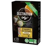 Destination Cafe Moka Pur Arabica Ethiopia 10Capsulas Cafe Bio