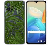 Funda Silicona Transparente para Vivo Y55 5G diseño Jungla Dibujos