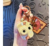 Creative Capybara Keychain Luminous Projection Camera Keyring Cute Cartoon funny bag pendant Backpack Hanging Pendant Gift