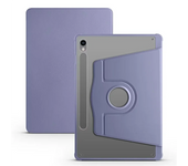 360 Rotating Acrylic Clear Hard Tablet Cover for Samsung Tab S9 FE Case 10.9" for Galaxy Tab S9 FE Case Cover with Pencil Holder