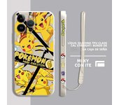 Cartoon Pokemon Phone Case for Apple iPhone 13 Pro 15 Plus XR 12 Mini 11 SE 14ProMax XS Max 8 7 Square Liquid Cover