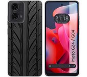 Tumundosmartphone Funda Silicona para Motorola Moto G04 / G24 diseño Neumatico Dibujos