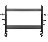 DRIFT SHELVY - Organizador mesa gaming, Estanteria con dos baldas ajustables, Soporta hasta 15-30kg, instalación simple, compatible mesas 1m ancho, color negro