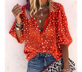 Jocoo Jolee Women Printing Buttons Turn Down Collor Long Sleeve Spring Autumn Loose Casual Basic OVersize Blouse T-Shirts