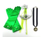 Kids Princess Cosplay Costume Plastic Crystal Tiara Snowflake Jewelry Necklace Earrings Kit Girl Elsa Anna Party Dress Accessory