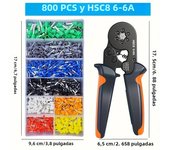 HSC8 6-6A Ultimate Wire Crimping Tool Kit with 800/1900pcs Insulated Connectors Self-Adjusting Ratchet Crimpers for AWG23-7