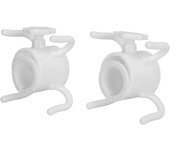 2PCs paraguas de playa de plástico colgante gancho paraguas suspensión 4 prong toalla sombrero gafas de sol titular blanco W