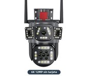 6K 12MP Outdoor WiFi Camera Motion Tracking PTZ Zoom Cam Three Screen 360° View Security Protection Video Surveillance Cameras
