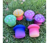 Mushroom tobacco grinder, zinc alloy 65mm four layer rubber paint grinder, grinder for tobacco smoking utensils