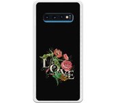 Funda compatible con Samsung Galaxy S10 Plus - tatoo rosa efecto bordado