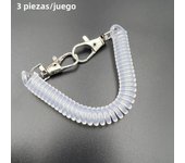 3pcs Plastic Spring Rope Keychain spring Keychain Retractable SpringOrnament Chain - Anti Ioss Spring Mobile Phone Hanging Rope