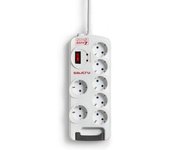 Regleta con interruptor Salicru SAFE 7/ 7 Tomas de corriente/ Cable 1.8m/ Blanca