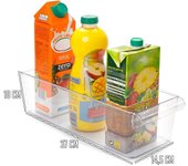 Cajones organizadores Reutilizables para frigorífico Nº 12 - Fabricado en plástico - Recipiente de plástico Transparente - 10 x 14,5 x 37 cm