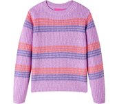 Jersey de punto infantil con rayas color lila y rosa 104 en tamaño 104 (3-4 años)/128 (7-8 años)/140 (9-10 años) y más