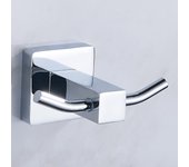 Gancho para bata de baño, latón macizo, ganchos dobles montados en la pared, soporte para toallas, acabado cromado, puerta de baño, percha para ropa, accesorios de cocina y baño