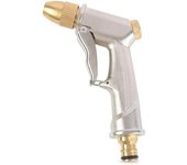 Pistola rociadora de agua de jardín de alta presión con boquilla de latón, perfecta para lavar/regar céspedes y jardines/caminos - Pistola rociadora de jardín corta