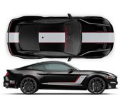 Pegatinas / Vinilos para coche Kit Franjas de competición Roush Stage 3 con dos colores compatible con Ford Mustang 2015 - 2019
