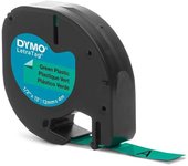 Dymo Letratag S0721640 - Cinta de Etiquetas Original para Rotuladora en Texto Negro Verde