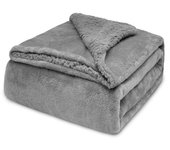 Manta para sofá Invierno y Otoño, Cama, Sillón,  Manta Reversible de Borreguito y Franela Suave, 100% Poliéster. Disponible 130x160cm